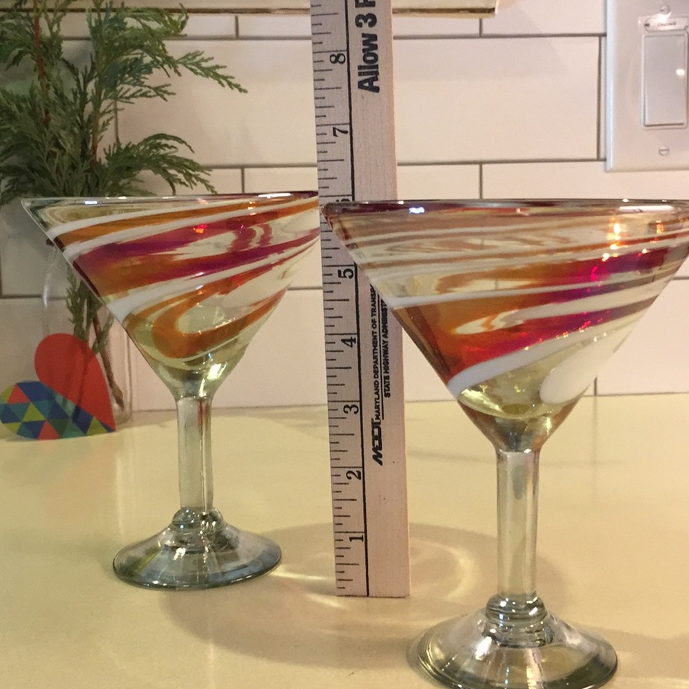 Handmade martini glass set - Picture 2 of 8